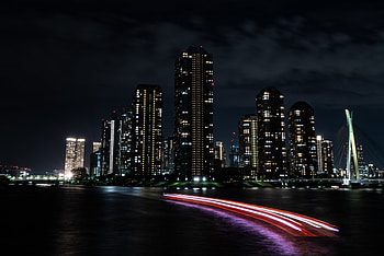 Architecture, Building, Lights, Dark, Coast, Night City HD wallpaper