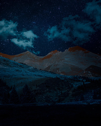 Nature, Mountains, Night, Starry Sky, Slope HD phone wallpaper