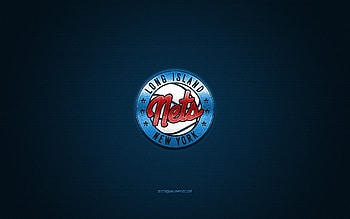 Long Island Nets, American basketball club, red logo, blue carbon fiber background, NBA G League, basketball, New York, USA, Long Island Nets logo HD wallpaper