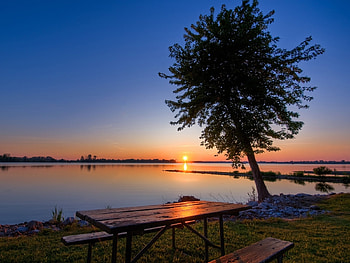 Landscape, Rivers, Sunset HD wallpaper