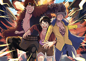 Eustass Kid, Monkey D. Luffy, Trafalgar Law, Anime, One Piece HD wallpaper
