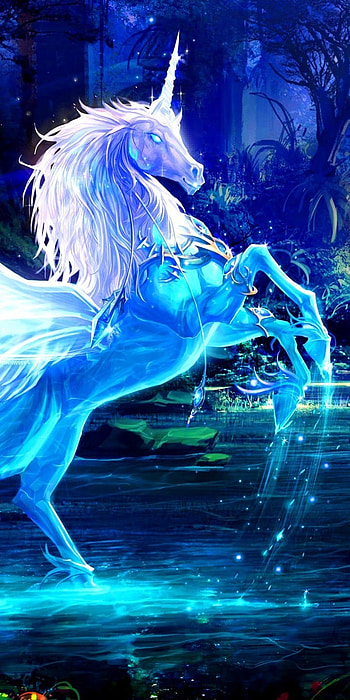Blue Pegasus, fantasy HD phone wallpaper