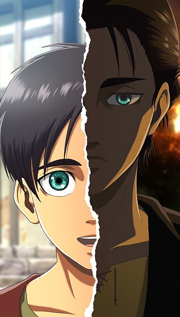 Eren, eye, nose, face, half, happy, sad HD phone wallpaper
