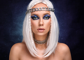 Beauty, jewel, viacheslav tsurkan, white, model, face, girl, hair HD wallpaper