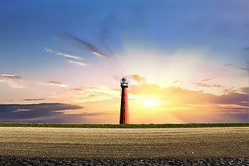 Sun Lighthouse Sky Clouds , lighthouse, nature, sun, sky, clouds, graphy HD wallpaper