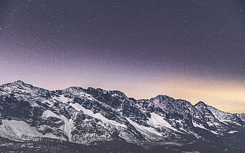 Snow Covered Mountains Stars , mountains, stars, snow, nature HD wallpaper