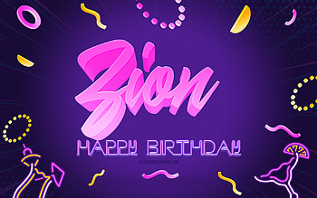 Happy Birtay Zion, , Purple Party Background, Zion, creative art, Happy Zion birtay, Zion name, Zion Birtay, Birtay Party Background HD wallpaper