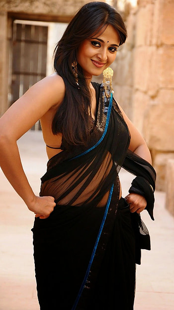 Anushka shetty, saree beauty HD phone wallpaper