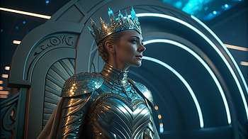 Sci-Fi Queen: Ultra of an Epic Cosmic Monarch, fantasy, queen, armor, crown HD wallpaper