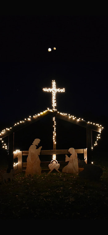 Nativity, sky, Christmas, Bible, religious item, Bible Verse, wise men, light, Christian, star David, lights, sheperds HD phone wallpaper