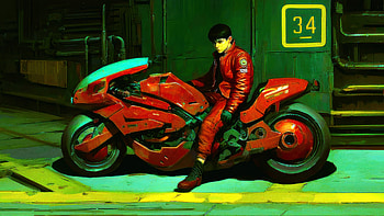 Shotaro Kaneda On Bike, shotaro-kaneda, anime-boy, anime, artist, artwork, digital-art, ai, deviantart HD wallpaper
