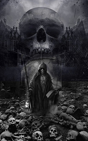 Skull, cloud, art HD phone wallpaper