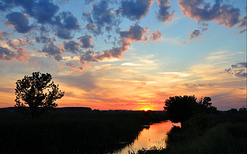 Landscape, Rivers, Sunset HD wallpaper