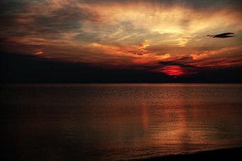 Nature, Water, Sunset, Sky, Horizon, Shore, Bank HD wallpaper
