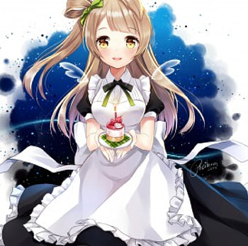 Cup Cake, cute, long hair, dress, cake, nice, wing, apron, yummy, happy, cupcake, adorable, female, plain, wings, sweet, white, smiling, smile, delicious, girl, food, kawaii, anime girl, simple, maid, anime, pretty, brown hair, blushing, blush, lovely HD wallpaper