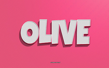 Olive, pink lines background, with names, Olive name, female names, Olive greeting card, line art, with Olive name HD wallpaper