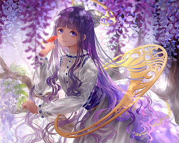 ❀, card captor sakura, nice, petals, flower, gold fish, bubble, adorable, fish, loli, female, cardcaptor, blossom, cardcaptor sakura, sweet, girl, kawaii, purple, anime girl, anime, fantasy, pretty, lolita, lovely, cute, floral, dress, ccs, tomoyo, underwater, card captor, scene, magical girl, daidouji tomoyo, gown HD wallpaper