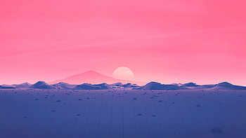 Mountains, landscape, Retro Wave, Low Poly, digital art HD wallpaper