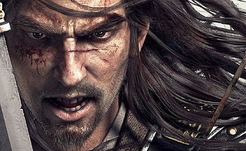 Warrior, lin zhang, fantasy, man, face, luminos HD wallpaper