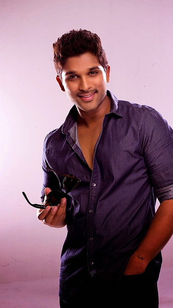 Allu Arjun New, Navy Blue Shirt HD phone wallpaper