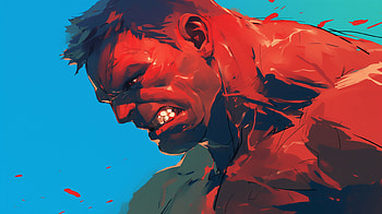 Red Hulk Marvel Comics, Red Hulk, Marvel Comics, artistic, illustration, superhero HD wallpaper