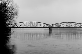 Nature, Water, Branches, Bridge, Bw, Chb HD wallpaper