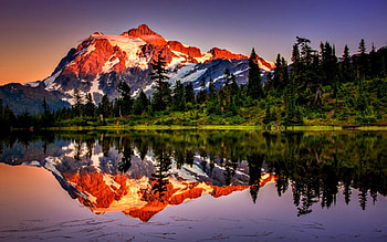 Mountains, reflection, , nature, lake, tree HD wallpaper
