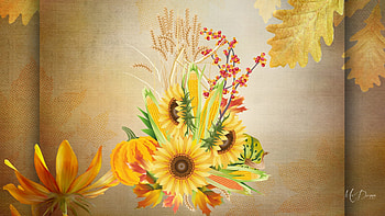 Autumn Wall, fall, wheat, pumpkin, berries, autumn, grass, sunflower, gourd, Firefox theme, leaves HD wallpaper