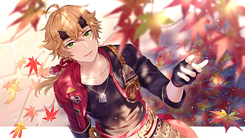 Brown Hair Green Eyes Thoma Genshin Impact HD wallpaper