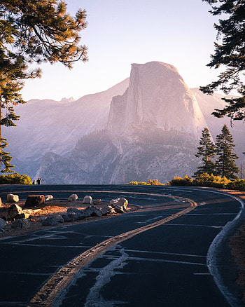 Nature, Trees, Mountain, Road, Turn, Branches HD phone wallpaper