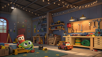 Enchanting Workshop: A Ultra Experience, workshop, toy, animated character, colorful HD wallpaper