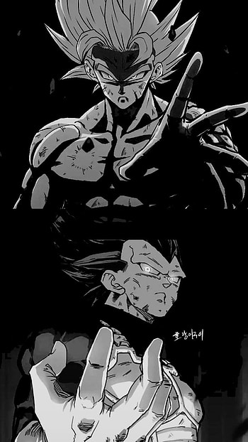 Goku / Vegeta, art, white HD phone wallpaper