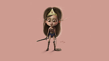 Lil Wonder Woman , wonder-woman, superheroes, artist, artwork, digital-art, behance HD wallpaper