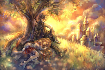Sword Art Online, cute, girl, anime, boy HD wallpaper
