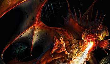Red dragon, dragon, cg, abstract, art HD wallpaper