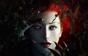 Ariel, Omri Koresh, omrikoresh, mermaid, art, girl, dark, woman, digital, fantasy, red, redhead HD wallpaper