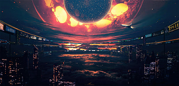 Heatwave Citylights Dark Heat Scifi Sky Space, scifi, space, dark, artist, artwork, digital-art, deviantart HD wallpaper