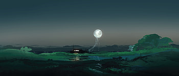 Moon Binding For The Light, moon, artist, artwork, digital-art, pixiv HD wallpaper