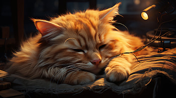 Dreamy Ginger Cat -, Animal, cat HD wallpaper