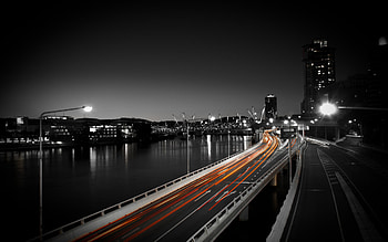 Landscape, Cities, Roads, Night HD wallpaper