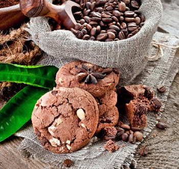 Coffee, leaves, beans, cloth, coffe, cookies HD wallpaper
