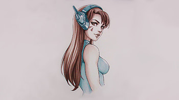 Dva Overwatch Sketch Artwork, dva-overwatch, overwatch, games, artwork, artist, digital-art HD wallpaper