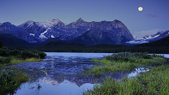 Mountain, sky, nature, water HD wallpaper