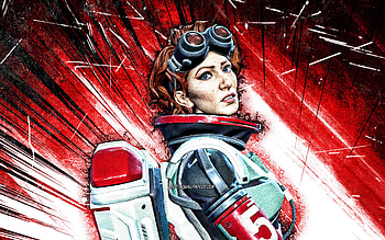 Horizon, grunge art, Apex Legends, Gravitational Manipulator, red abstract rays, Apex Legends characters, Horizon Skin, Horizon Apex Legends HD wallpaper