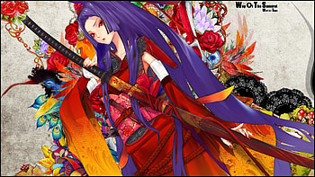 Samurai Girl Anime Long Katana Japanese Dress Kimono HD wallpaper
