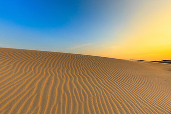 Desert, sunset, sand, landscape HD wallpaper