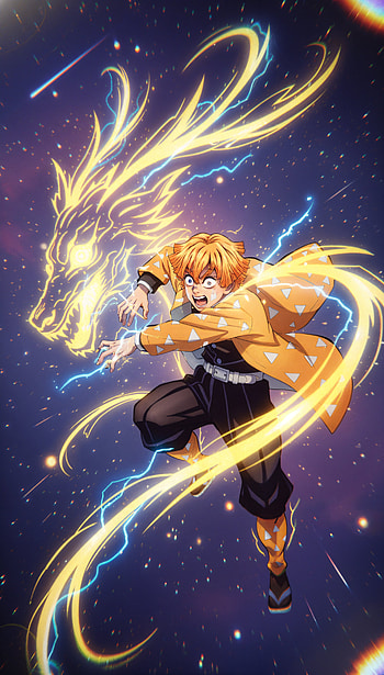 Zenitsu — Thunder Dragon, Zenitsu Agatsuma, Demon Slayer: Kimetsu no Yaiba, Anime HD phone wallpaper