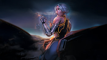 Cyberpunk Girl With A Smoky Vibe, cyberpunk, artist, artwork, art, digital-art, artstation HD wallpaper
