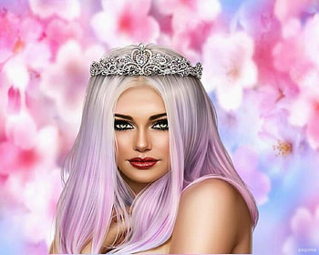portrait, crown, purple, white, girl, shades HD wallpaper