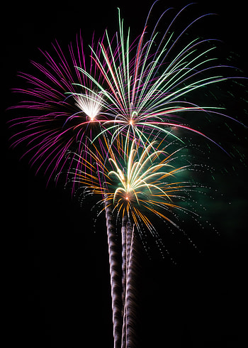 Holidays, Sky, Night, Salute, Sparks, Fireworks, Firework HD phone wallpaper